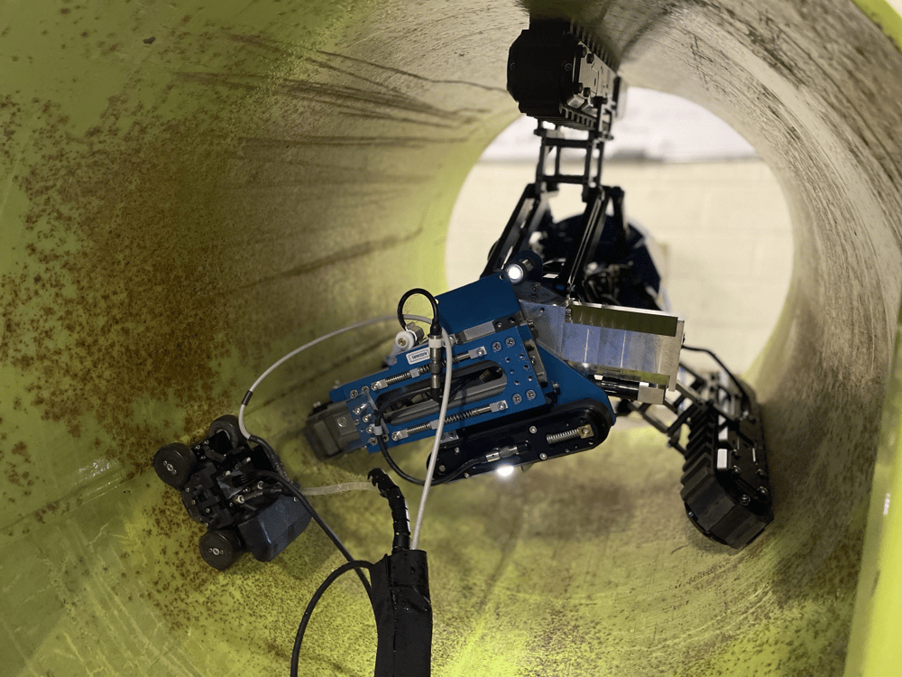 Robotic Delivery of UT, VT, and Laser Scanning for Pipeline Inspection